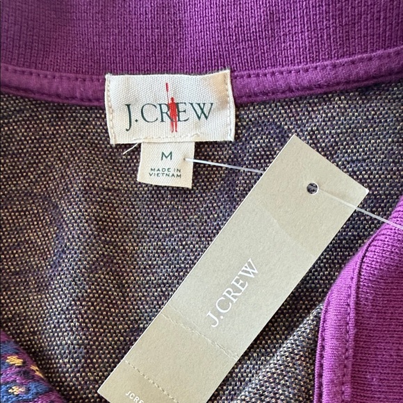 J. Crew Purple Paisley Sweater Polo NWT - Picture 2 of 6